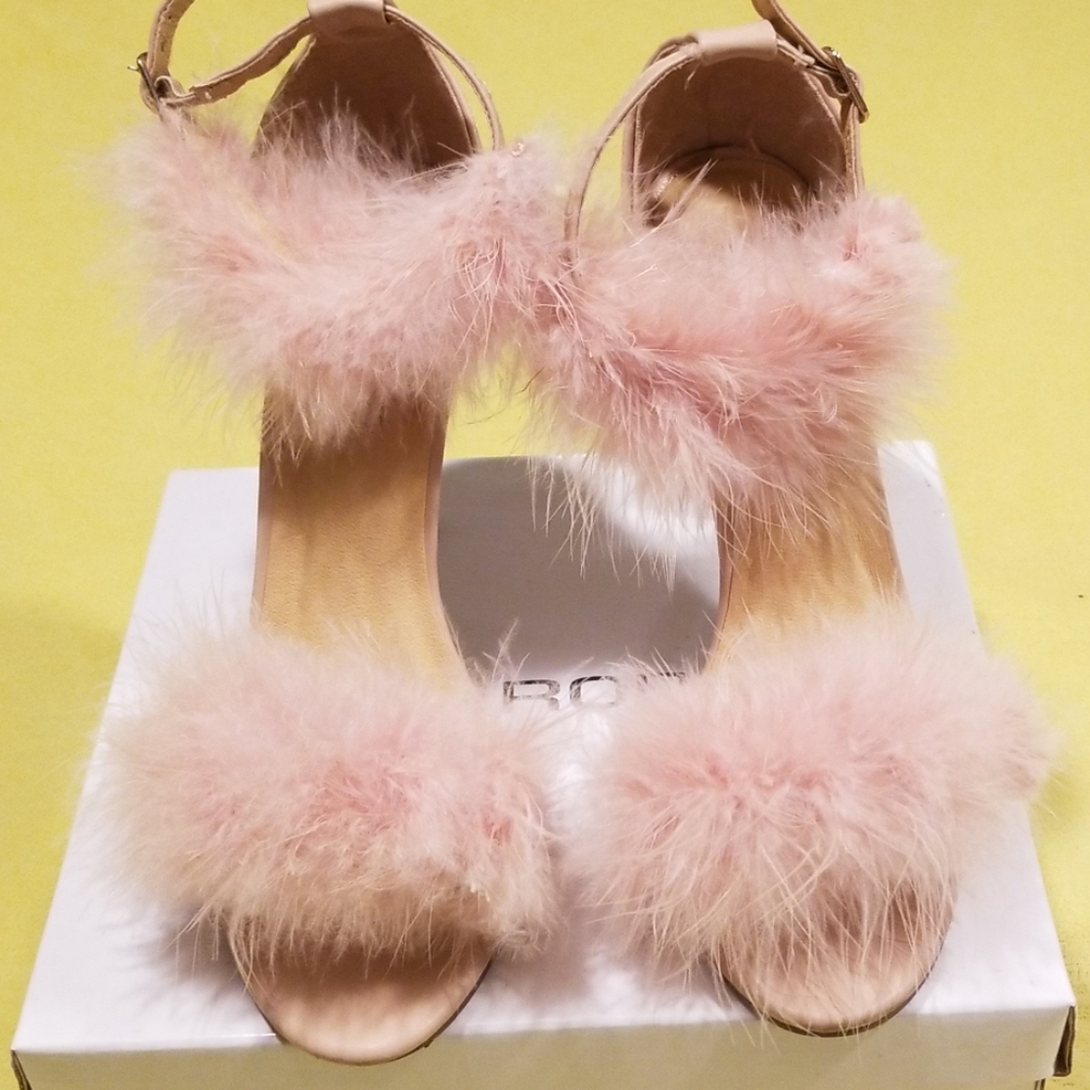 Nude Fur heels